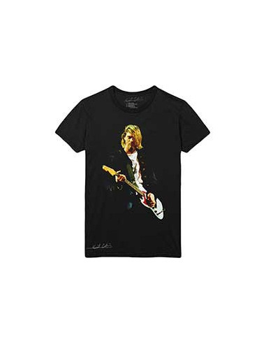 Kurt Cobain - Kurt Cobain Unisex Tee: Guitar Photo Colour (Medium)