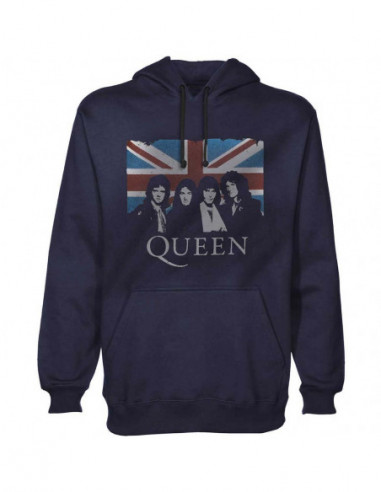 Queen - Union Jack (Felpa Con Cappuccio Unisex Tg. M)