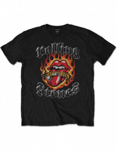 Rolling Stones (The): Flaming Tattoo Tongue (T-Shirt Unisex Tg. L)