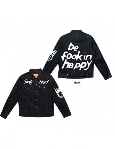 Yungblud - Yungblud Unisex Denim Jacket: Be Fooking Happy (Back and Sleeve Print) (Medium)