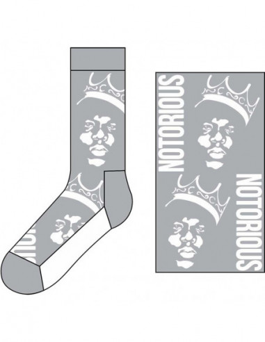 Biggie Smalls: Crown Monochrome Unisex Ankle Socks (Calzini Uk Size 7 - 11)