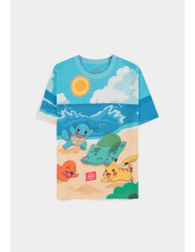 Pokemon: Beach Day Multicolor (T-Shirt Donna Tg. XS)