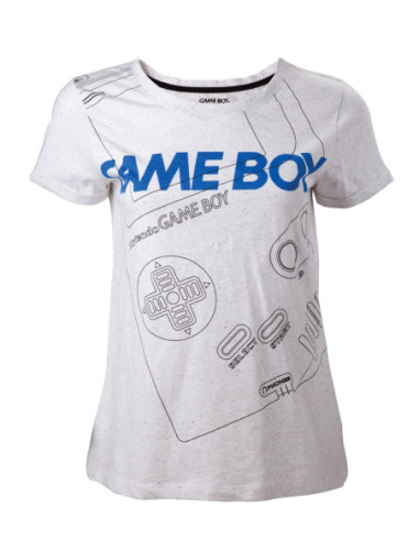 Nintendo: Gameboy Line Grey (T-Shirt Donna Tg.XS)