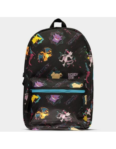 Pokemon: Difuzed - Black All Over Print Backpack (Zaino)