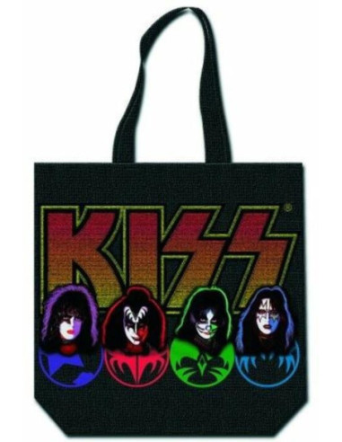 Kiss: Faces & Logo With Zip Top (Borsa Shopping)