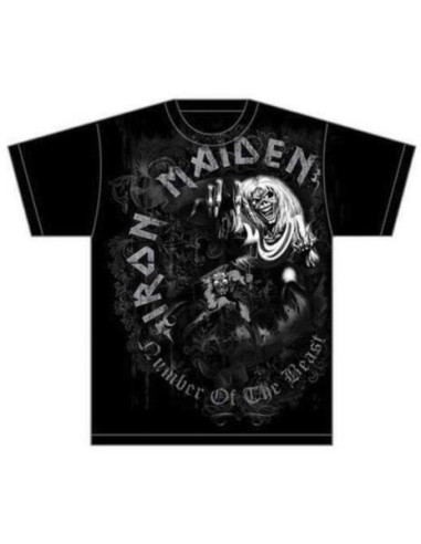 Iron Maiden: Number Of The Beast Grey Tone (T-Shirt Unisex Tg. S)