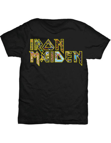 Iron Maiden: Eddie Logo Black (T-Shirt Unisex Tg. L)