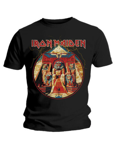 Iron Maiden: Powerslave Lightning Circle (T-Shirt Unisex Tg. XL)