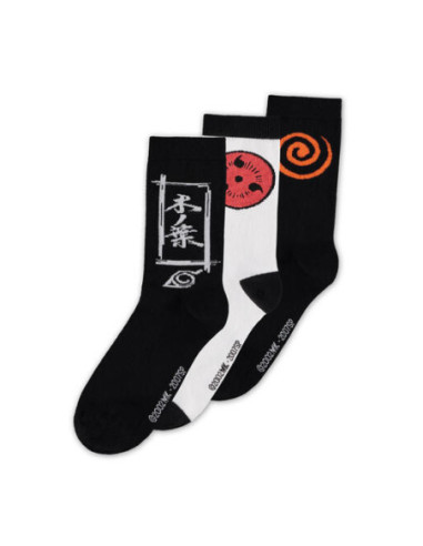 Naruto Shippuden: Men's Crew Socks Multicolor (Calzini Uomo Tg. 39/42) (3Pack)