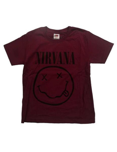 Nirvana: Grey Happy Face (T-Shirt Bambino Tg. 5-6 Years)