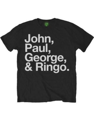 Beatles (The): John, Paul, George and Ringo Black (T-Shirt Unisex Tg. S)