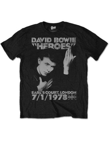 David Bowie: Heroes Earls Court Black (T-Shirt Unisex Tg. L)