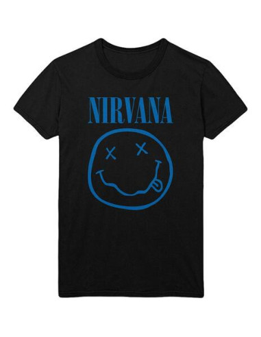 Nirvana: Blue Smiley (T-Shirt Unisex Tg. L)