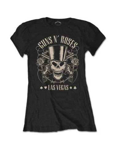 Guns N' Roses: Top Hat, Skull and Pistols Las Vegas (T-Shirt Donna Tg. XL)