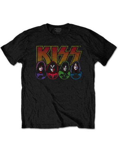 Kiss: Logo, Faces and Icons (T-Shirt Unisex Tg. XL)