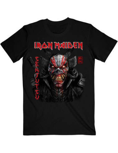 Iron Maiden - Iron Maiden Unisex T-Shirt: Senjutsu Black Cover Vertical Logo (Large)