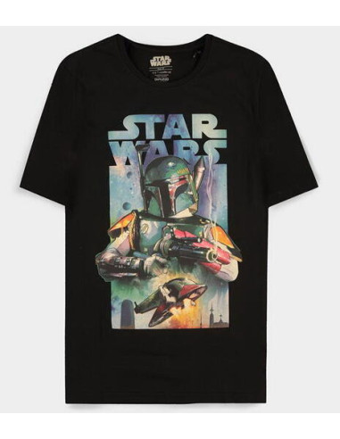 Star Wars: Boba Fett Poster Black (T-Shirt Unisex Tg. M)