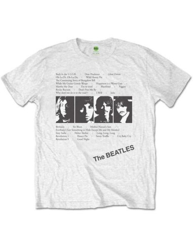 Beatles (The): White Album Tracks (Back Print) White (T-Shirt Unisex Tg. XL)