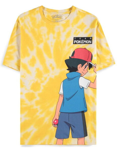 Pokemon: Ash And Pikachu - Digital Printed Yellow (T-Shirt Unisex Tg. M)