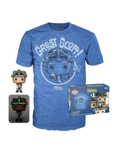 Back To The Future: Funko Pop! & Tee (Adult) - Doc With Helmet Vinyl Figure & T-Shirt (Tg. XL)