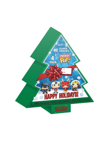 Dc Comics: Funko Pop! Pocket Pop! - Holiday-Tree Holiday Box 4Pc