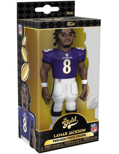 American Football: Funko Pop! Gold - Nfl - Ravens- Lamar Jackson (Home Uniform) (5) (Premium Vinyl Figure)