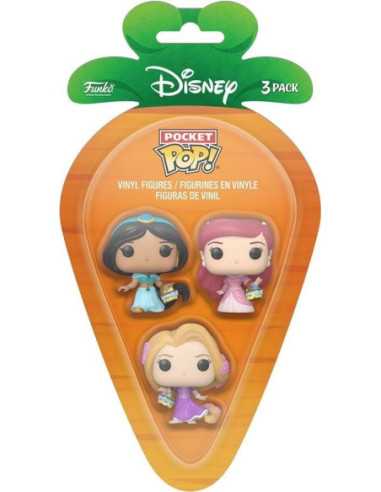 Disney: Funko Carrot Pocket Pop - Disney Princess (Jasmine Rapunzel Ariel)