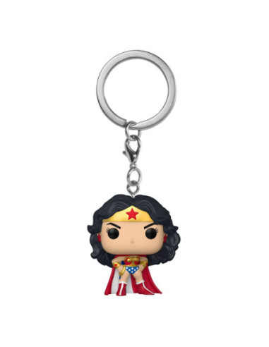 Dc Comics: Funko Pop! Pocket Keychain - Wonder Woman 80Th - Wonder Woman (Classic w/Cape) (Portachiavi)