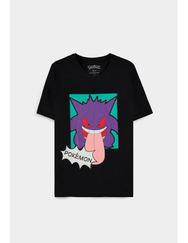 Pokemon - Gengar Lick - T-Shirt - M Short Sleeved T-Shirts M Black