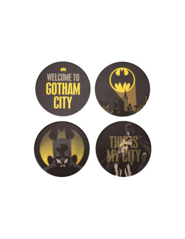 Dc Comics: Half Moon Bay - Gotham City (Ceramic Coaster Set Of 4 / Set 4 Sottobicchieri)