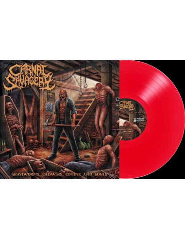 Carnal Savagery - Graveworms, Cadavers, Coffins And Bones red