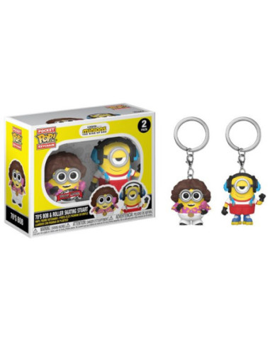 Minions 2: Funko Pop! Keychain - 70'S Bob and Roller Skati 2Pk