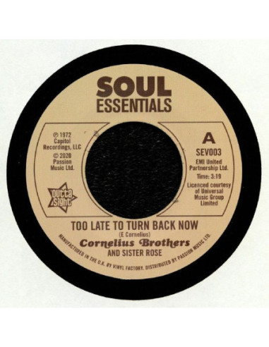 Cornelius Brothers And Sister Rose - Too Late To Turn Back Now