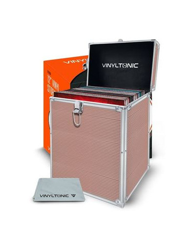 Vinyl Tonic 12p Rose Gold Lp Storage Case With Cloth - Vinyl Tonic 12p Rose Gold Lp Storage Case With Cloth